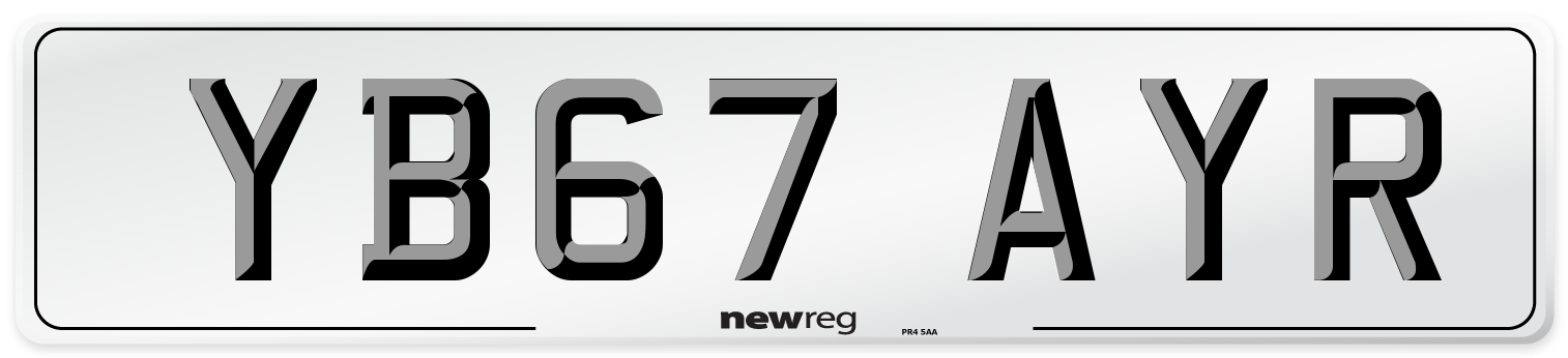 YB67 AYR Number Plate from New Reg